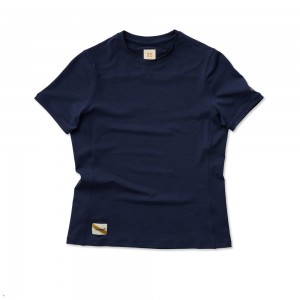 Tracksmith Session Women's Tee Navy NZ | 90213ORAG