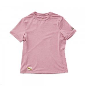 Tracksmith Session Women's Tee Rose NZ | 82904HCEY