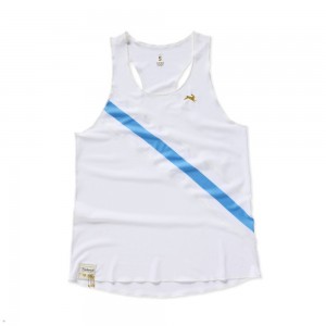 Tracksmith Strata 2023 Women's Singlet White/Ocean NZ | 20147FAWK