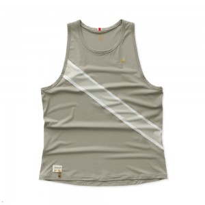 Tracksmith Strata Men's Singlet Taupe/Sprout/Ivory NZ | 79061HVZX