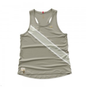 Tracksmith Strata Women's Singlet Taupe/Sprout/Ivory NZ | 56238GHOF