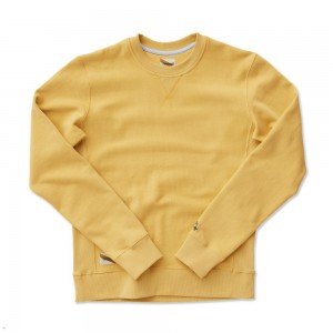 Tracksmith Trackhouse Crew Men's Sweatshirt Honey NZ | 35167XORW