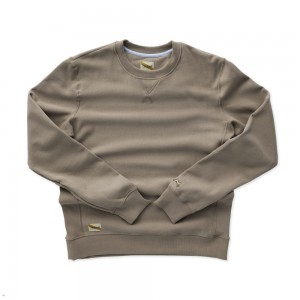 Tracksmith Trackhouse Crew Men's Sweatshirt Driftwood NZ | 93720AUXK