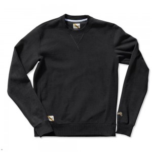 Tracksmith Trackhouse Crew Men's Sweatshirt Black NZ | 28196JOSV