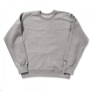 Tracksmith Trackhouse Crew Women's Sweatshirt Gray NZ | 03187YFCG