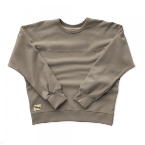 Tracksmith Trackhouse Crew Women's Sweatshirt Driftwood NZ | 87029PYAE