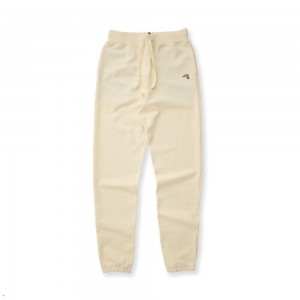 Tracksmith Trackhouse Men's Sweatpants Ivory NZ | 79460LBSR