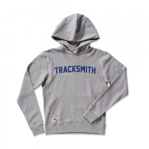 Tracksmith Trackhouse Men's Sweatshirt Gray/Navy NZ | 42106KIHA