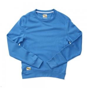 Tracksmith Trackhouse Midweight Crew Men's Sweatshirt Ocean NZ | 51032VQUI