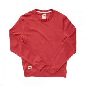 Tracksmith Trackhouse Midweight Crew Men's Sweatshirt Dark Rose NZ | 28653WUCM