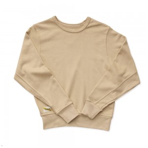 Tracksmith Trackhouse Midweight Crew Women's Sweatshirt Latte NZ | 60924MYWC