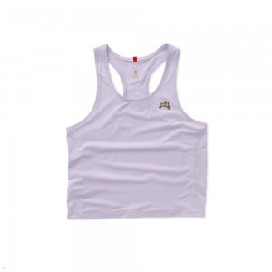 Tracksmith Twilight Crop Women's Tank Lilac NZ | 65489INGP