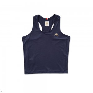 Tracksmith Twilight Crop Women's Tank Navy NZ | 72498HSMX