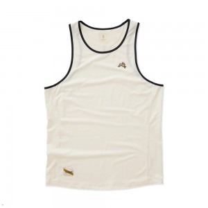 Tracksmith Twilight Men's Tank Ivory/Black NZ | 87506VKJD