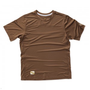 Tracksmith Twilight Men's Tee Brown NZ | 03158CLPE