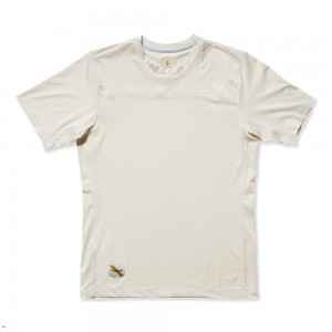 Tracksmith Twilight Men's Tee Ivory NZ | 31956TJUN