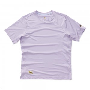 Tracksmith Twilight Men's Tee Lilac NZ | 37564CUDN