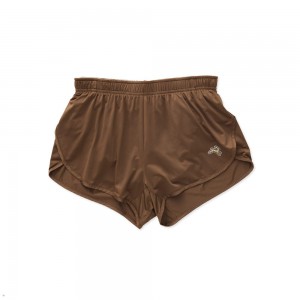 Tracksmith Twilight Split Women's Shorts Brown NZ | 12870BYEA