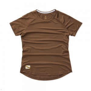 Tracksmith Twilight Women's Tee Brown NZ | 68951SHRT