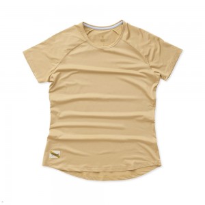 Tracksmith Twilight Women's Tee Chestnut NZ | 80459XECV