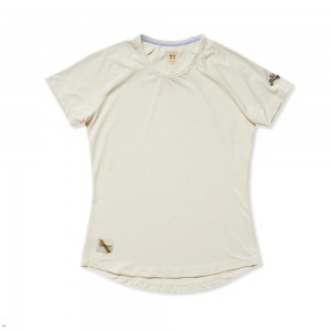 Tracksmith Twilight Women's Tee Ivory NZ | 61378NAQF