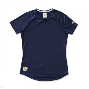 Tracksmith Twilight Women's Tee Navy NZ | 08964VILF