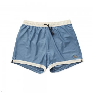 Tracksmith Van Cortlandt Grand Men's Shorts Slate Blue/Ivory NZ | 69750TAXV