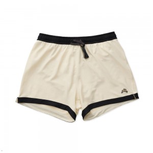 Tracksmith Van Cortlandt Grand Men's Shorts Ivory/Black NZ | 82593SMLU