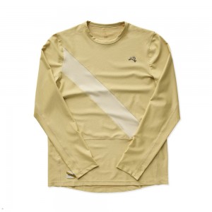 Tracksmith Van Cortlandt Long Sleeve Men's Shirts Khaki/Putty NZ | 85762AXKS