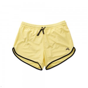 Tracksmith Van Cortlandt Men's Shorts Pale Yellow/Black NZ | 05183JSHN