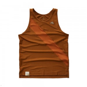 Tracksmith Van Cortlandt Men's Singlet Caramel/Brick Red NZ | 39517NLZE