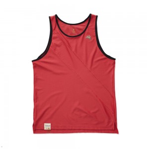 Tracksmith Van Cortlandt Men's Singlet Dark Rose/Dark Rose/Black NZ | 13840ERNQ