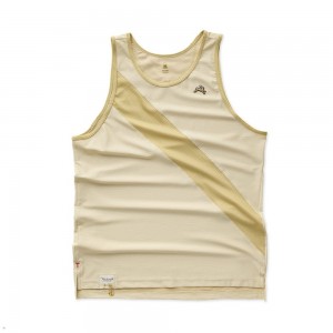 Tracksmith Van Cortlandt Men's Singlet Putty/Khaki/Khaki NZ | 69781VNUG