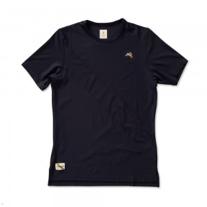 Tracksmith Van Cortlandt Men's Tee Black NZ | 46215ZDMO