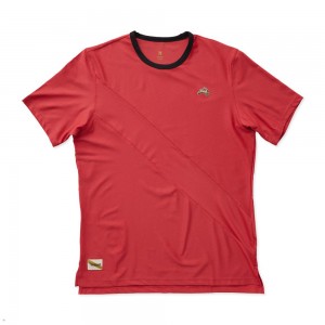 Tracksmith Van Cortlandt Men's Tee Dark Rose/Dark Rose/Black NZ | 63048MGXD