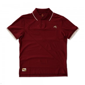 Tracksmith Van Cortlandt Polo Men's Shirts Pomegranate NZ | 65028TBZJ