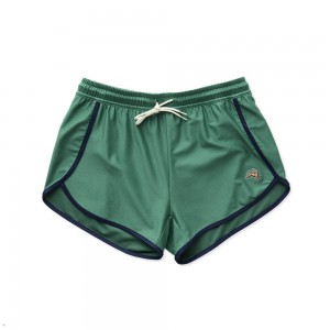 Tracksmith Van Cortlandt Women's Shorts Green/Navy NZ | 12864PTJW