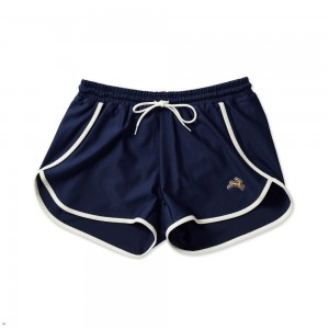 Tracksmith Van Cortlandt Women's Shorts Navy/Ivory NZ | 50184DVWN