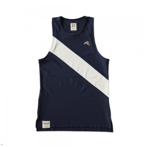 Tracksmith Van Cortlandt Women's Singlet Navy/Ivory NZ | 67910DNYG