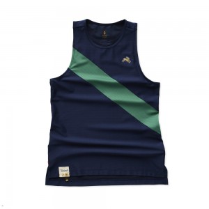 Tracksmith Van Cortlandt Women's Singlet Navy/Green NZ | 89120XBLJ