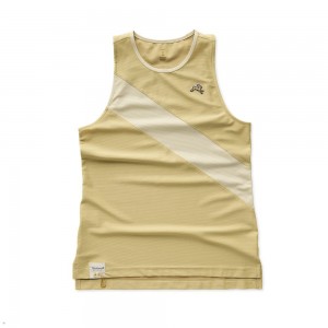 Tracksmith Van Cortlandt Women's Singlet Khaki/Putty NZ | 25369UZXV