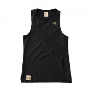 Tracksmith Van Cortlandt Women's Singlet Black NZ | 60284DOAL