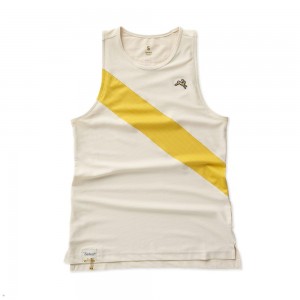 Tracksmith Van Cortlandt Women's Singlet Birch/Goldenrod NZ | 53107OKNY