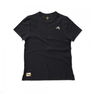 Tracksmith Van Cortlandt Women's Tee Black NZ | 59834INMY