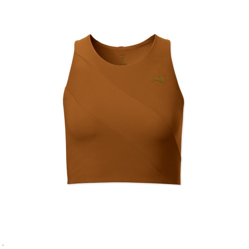 Tracksmith Bell Lap Women\'s Tops Caramel NZ | 08521YTHN