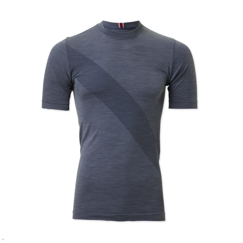 Tracksmith Brighton Base Layer Men\'s Tee Stone Gray NZ | 25839UKYX