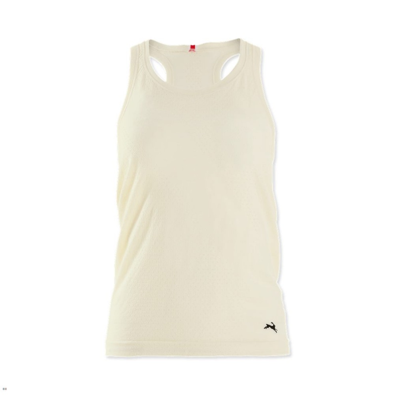 Tracksmith Brighton Base Layer Women\'s Tank Ivory NZ | 10854YUPF