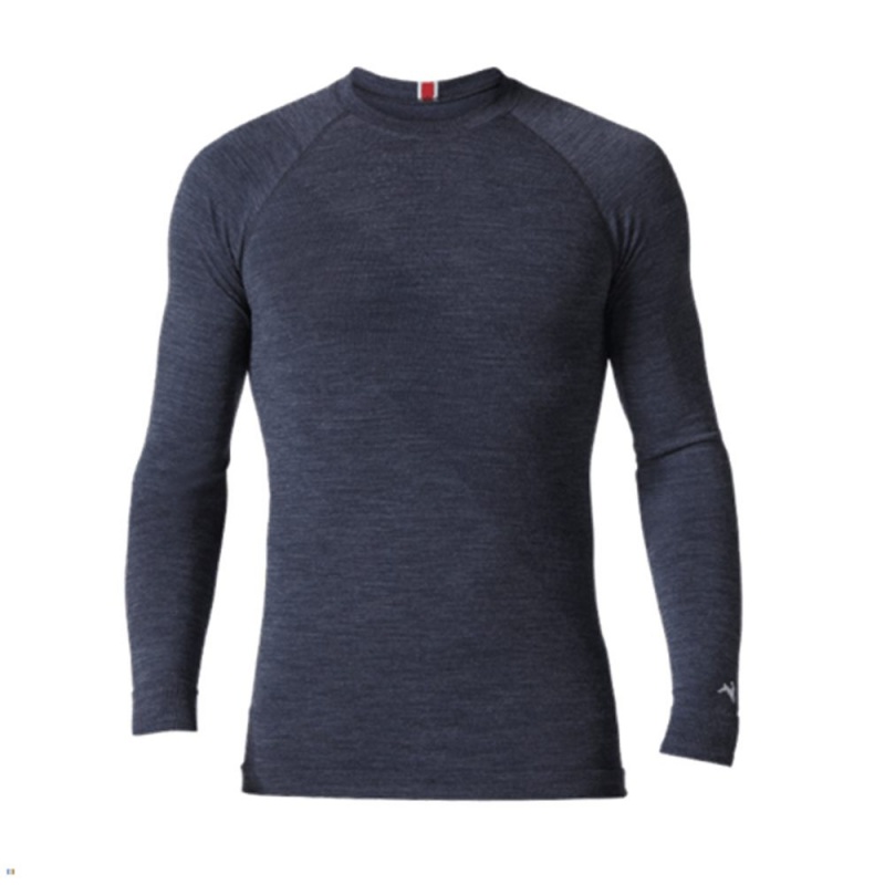 Tracksmith Brighton Men\'s Base Layer Navy NZ | 71240WMYN