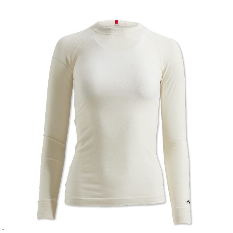 Tracksmith Brighton Women\'s Base Layer Ivory NZ | 15076VSPT