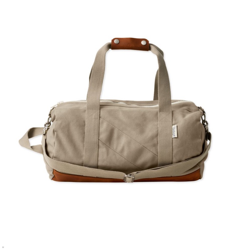 Tracksmith Club Duffel Bags Beige NZ | 43127XJSN